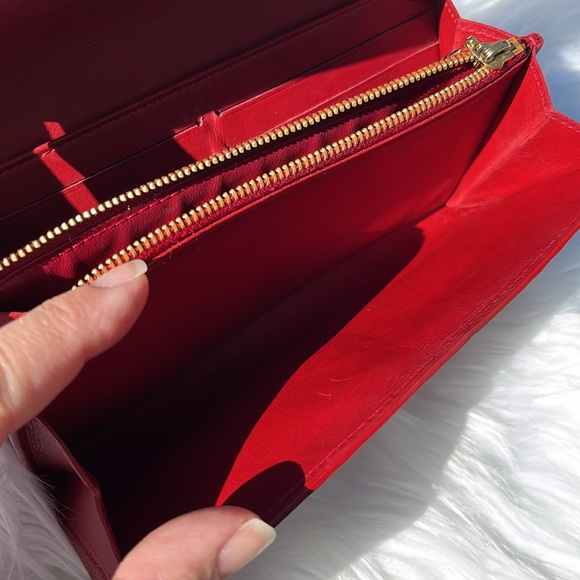 LV Louis Vuitton Cherry Red Vernis Long Wallet with LV Dust Bag - Picture 12 of 17